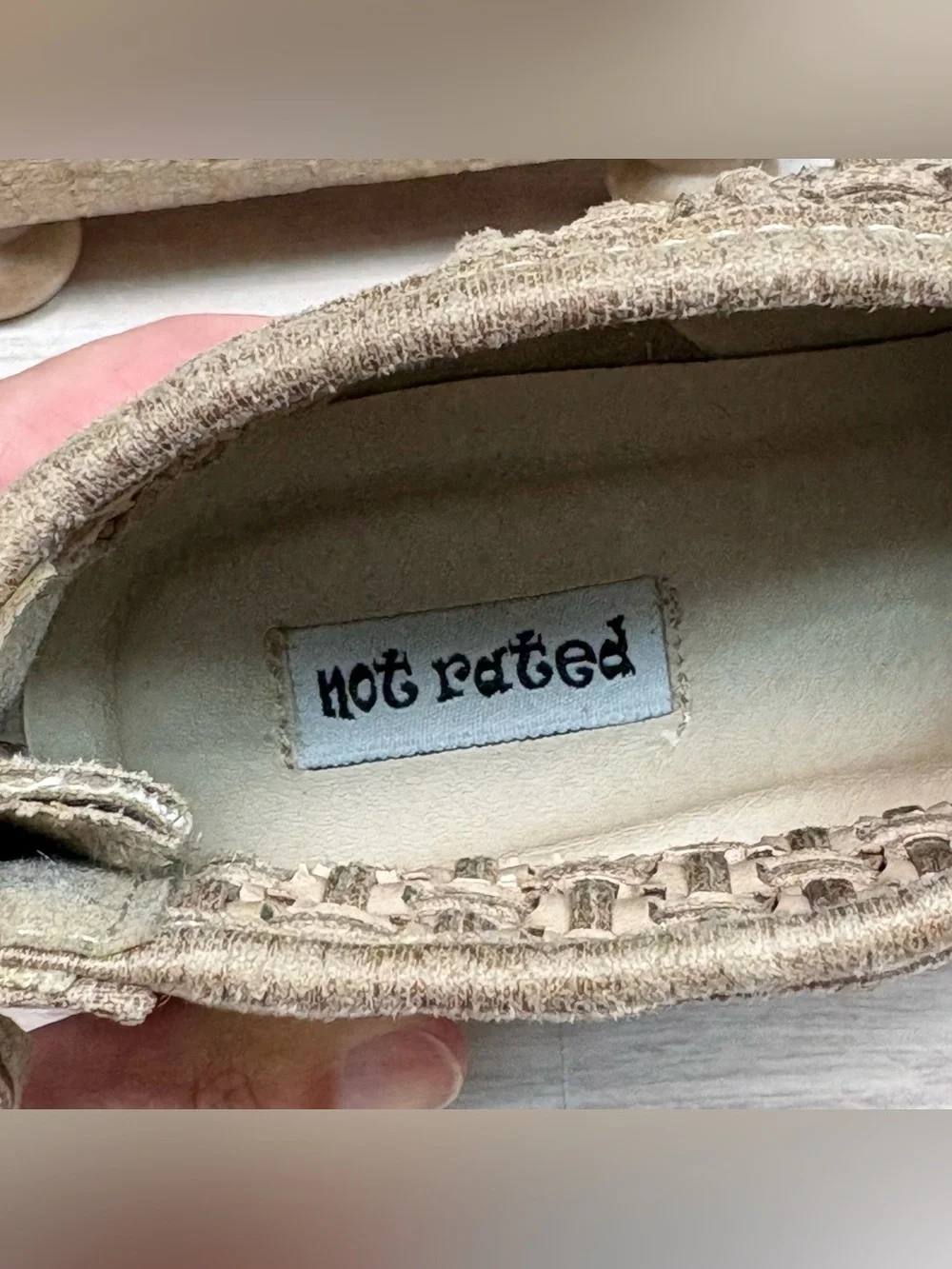 Not Rated Petra Woven Taupe Ankle Booties Size 9